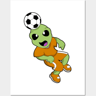 Alien at Soccer Sports Posters and Art